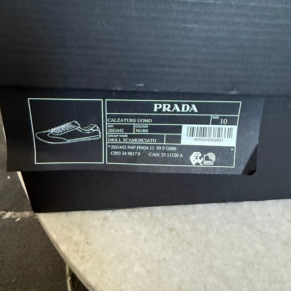 Prada Milano 2EG442 Men Grey Suede and Fabric Low Top Sneakers Trainers Sz UK 11 - Picture 12 of 16